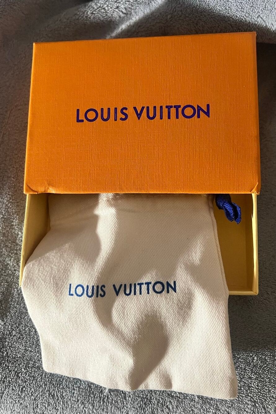 LV Orange and Blue Small Accessory Box with Dust Bag box size 4.5x3x1  small